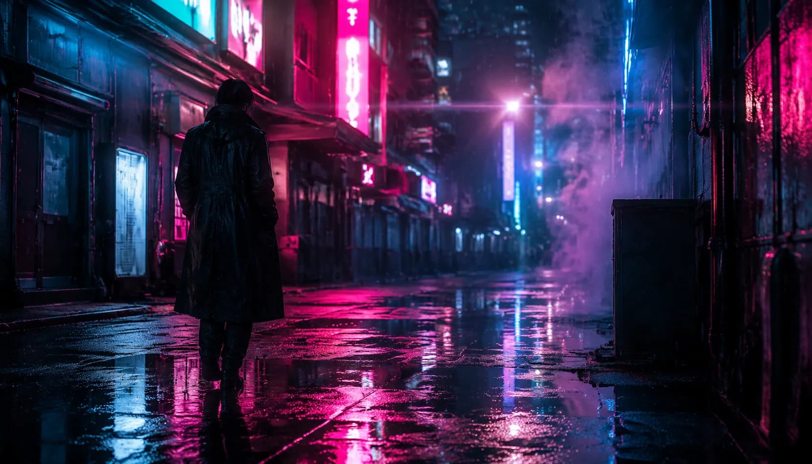 Neon Rain Walk